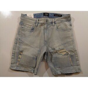 Cotton On Distressed Straight Fit Men Shorts Color Light denim Size 30